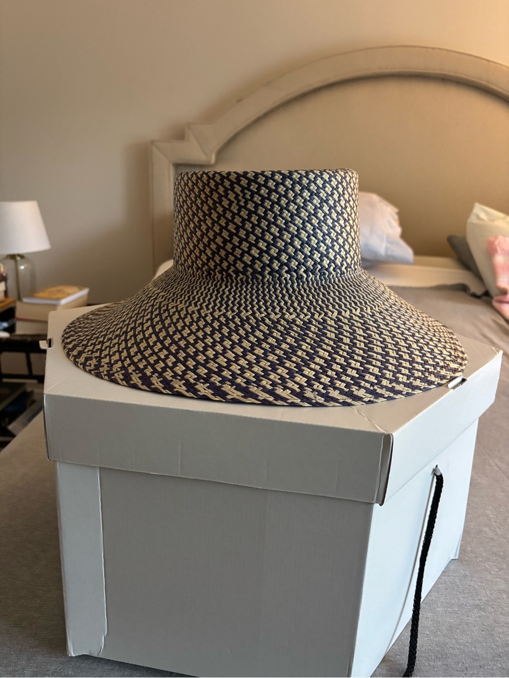 Lock & Co. Hatters Navy and Natural Straw Visor